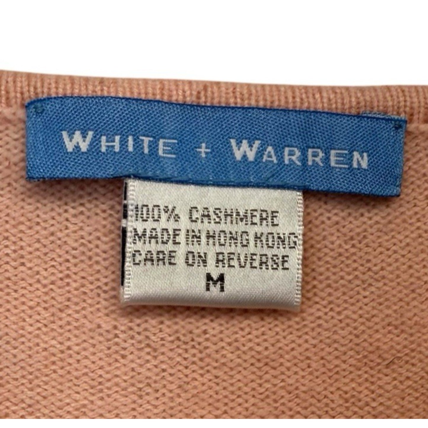 White + Warren Cashmere Cardigan Blush Floral Embroidered 3/4 Sleeve Women's