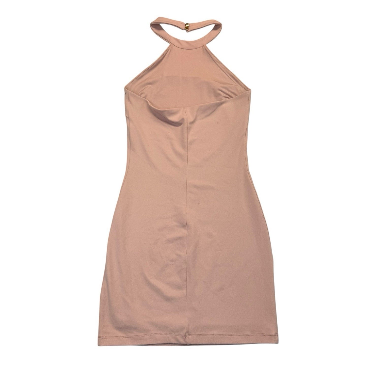 Bebe Studded Halter Bodycon Dress Blush Pink XS Women's