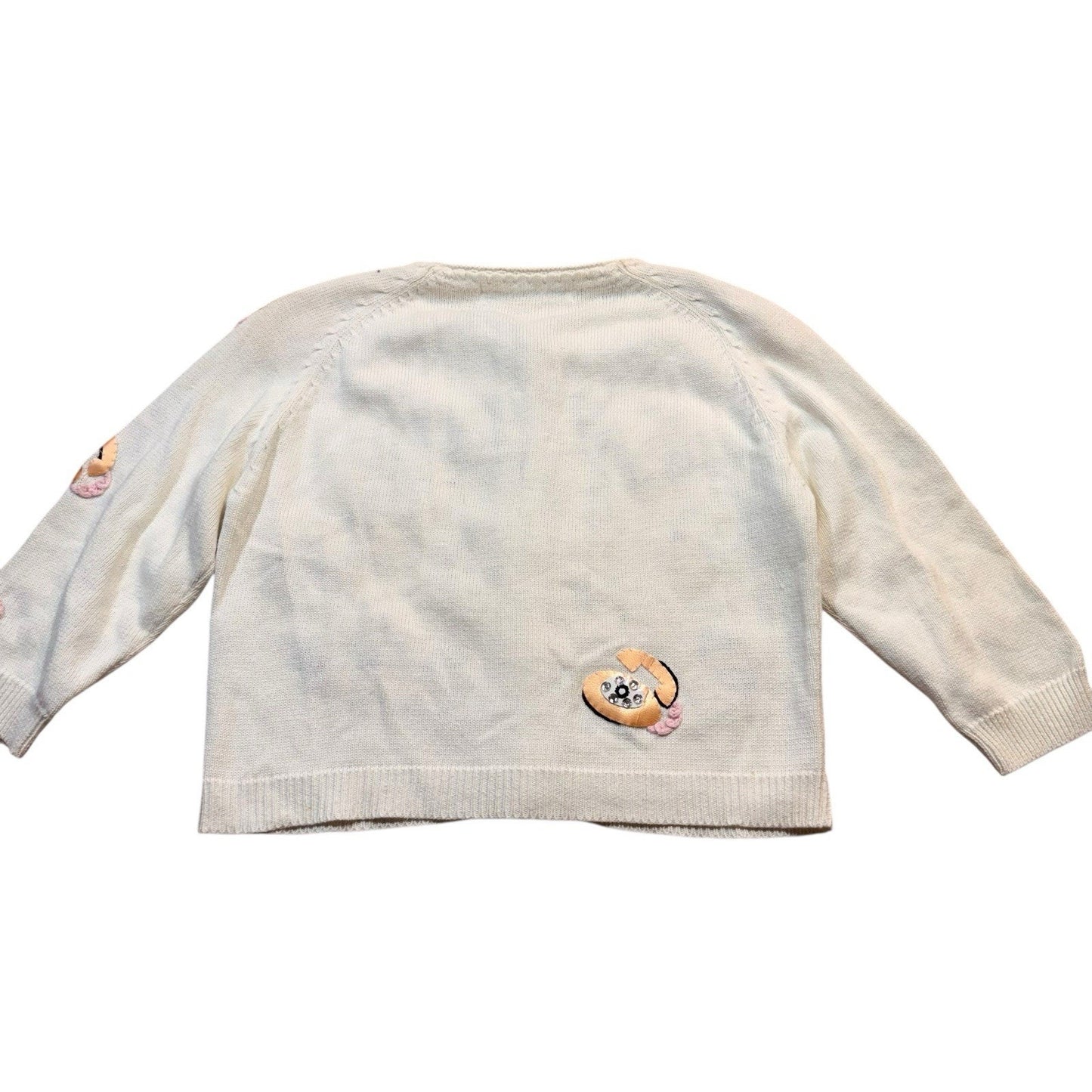Vintage Michael Simon Sweater Women’s Small Telephone Applique Beaded Knit