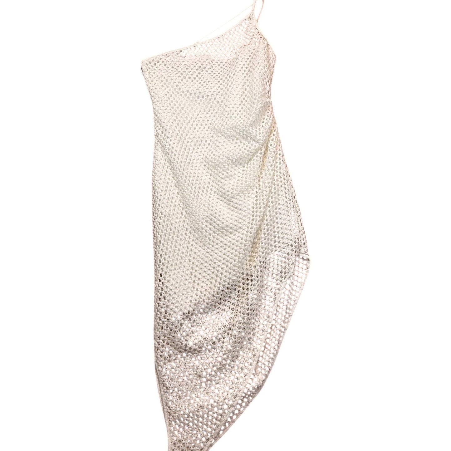 Amanda Uprichard Women's Size XS One-Shoulder White Asymmetrical Mesh Dress