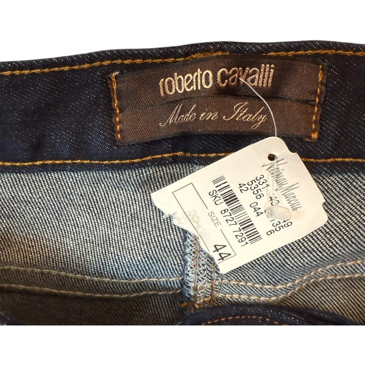 NEW Roberto Cavalli Women's Size 44 Blue Denim Jeans Made in Italy