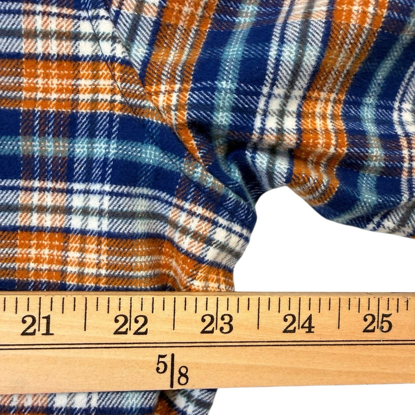 Drake Waterfowl Men’s Flannel Shirt NWT Plaid Blue Orange Medium Large Button Down