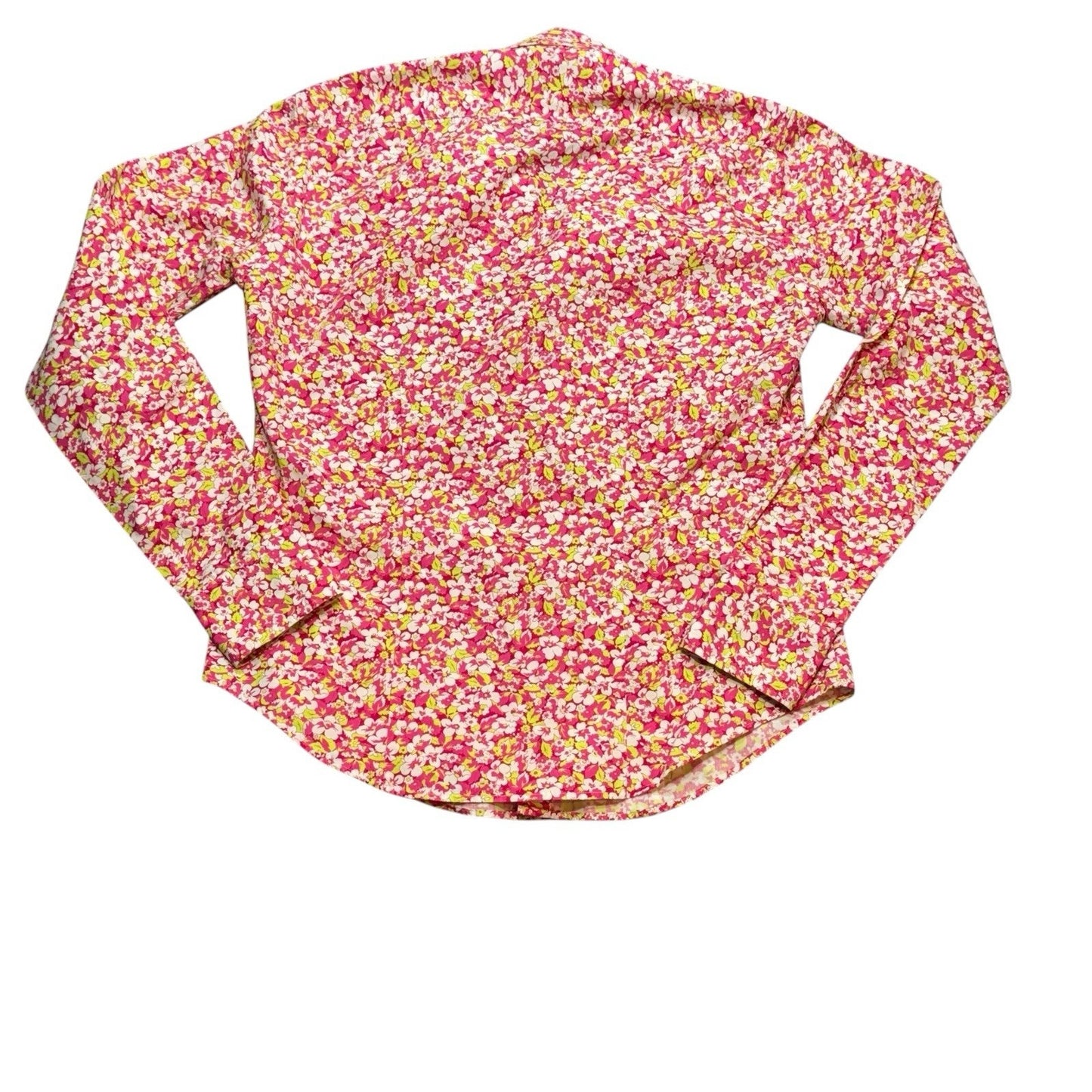 VTG Ralph Lauren Pink Chartreuse Floral Cotton Shirt Women’s Size 4 Button-Up