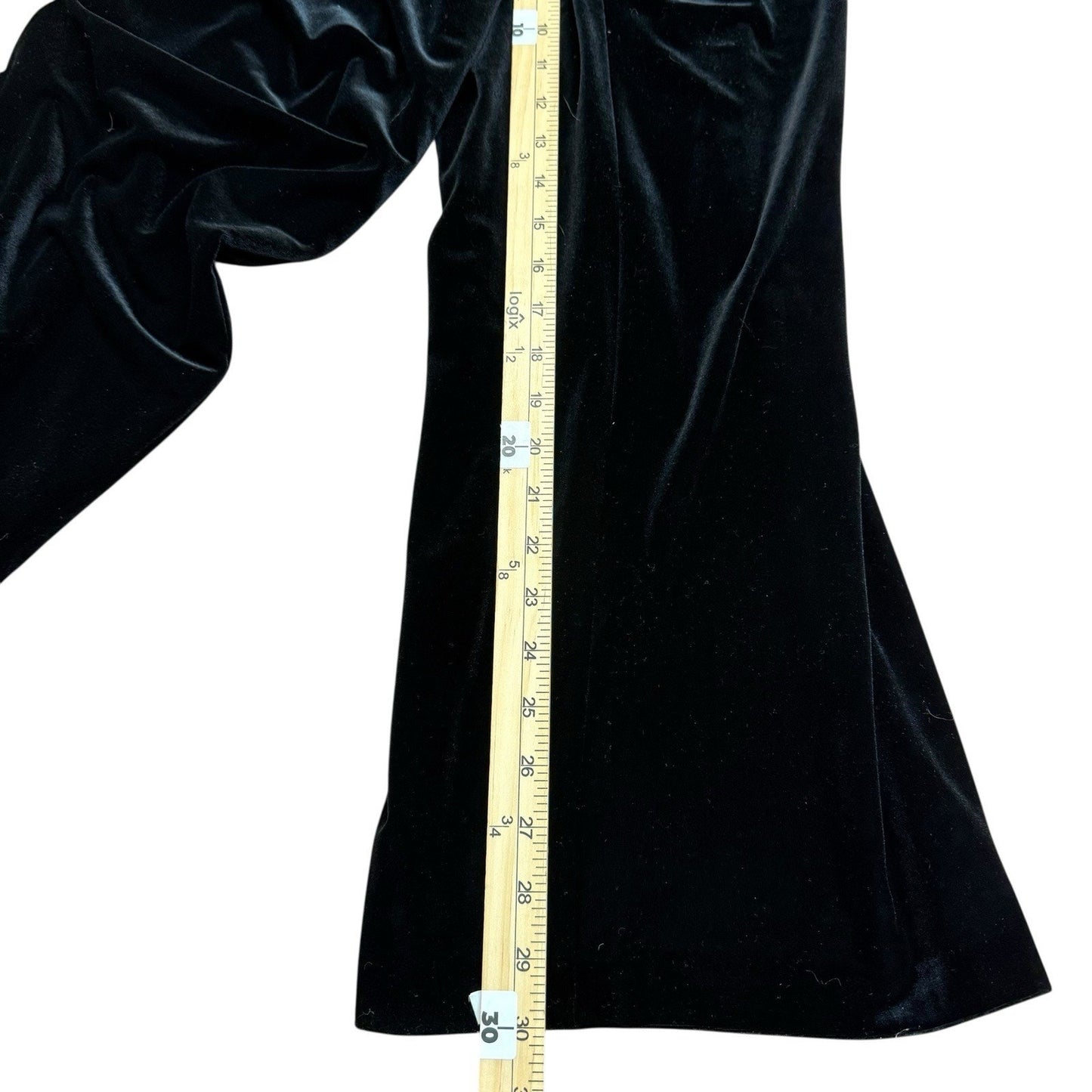 Alex Evenings Black Velvet Pants Women's Size L Wide Leg Dress Pants NWT