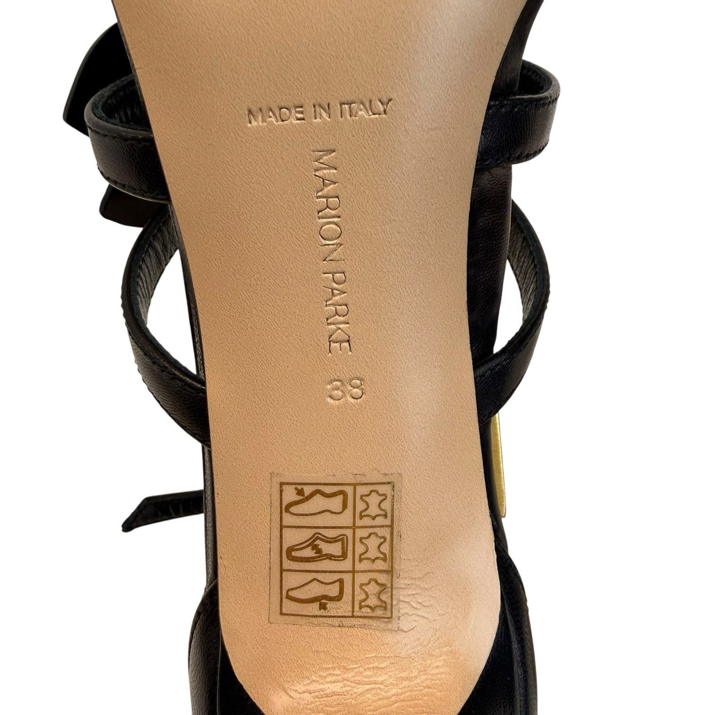 Women's Marion Parke Marguerite 85 Black Heel/Shoes 38 NIB Italy 7.5-8