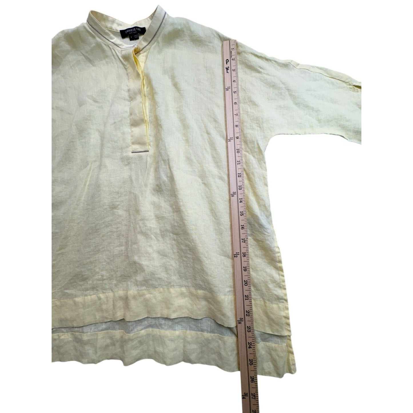Lafayette 148 Women's Small Blouse Yellow New York Linen