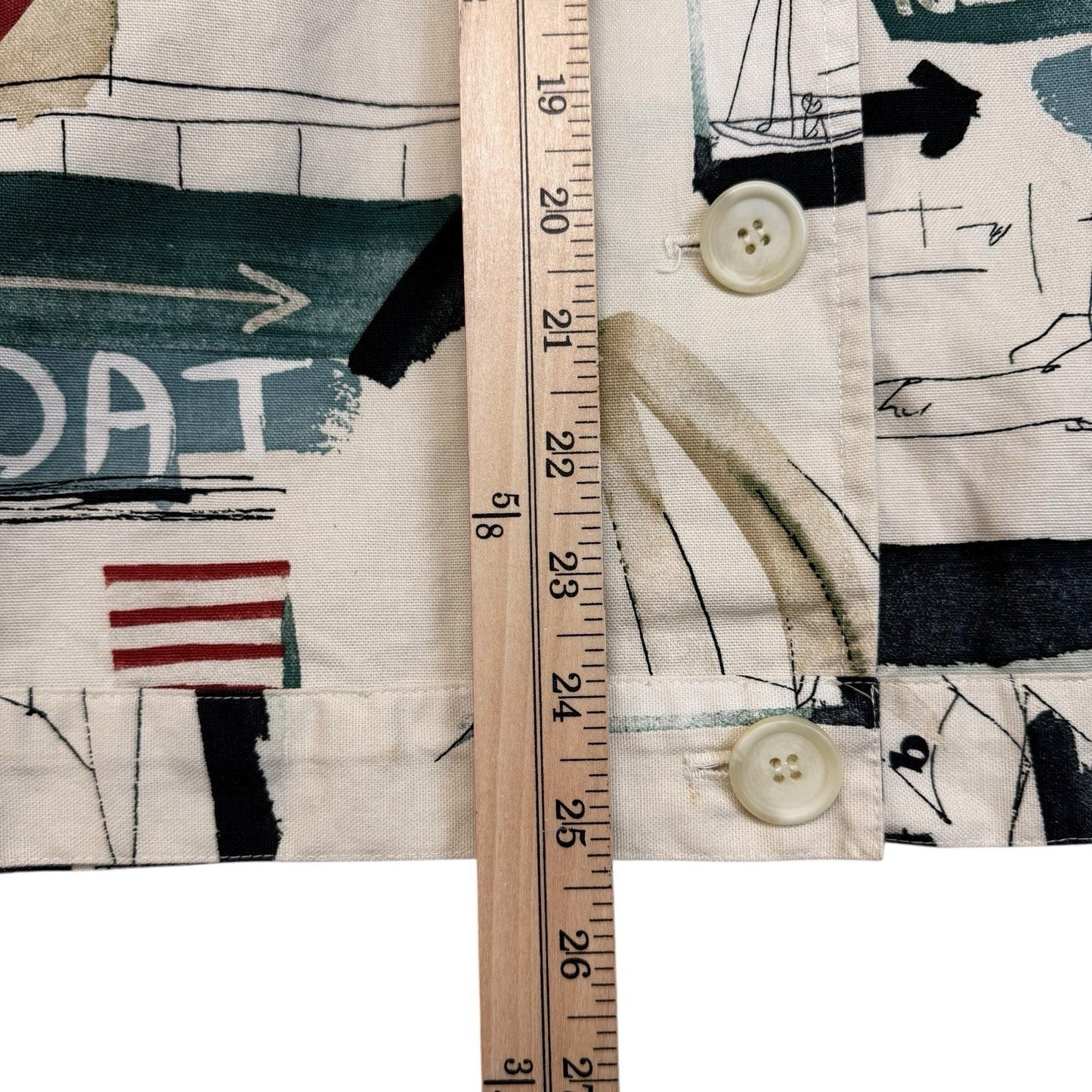 Vintage 90s Norm Thompson Nautical Print Jacket Boat Sailing Cotton Sz M Women's