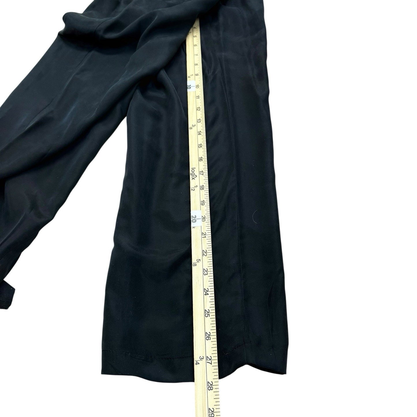 Doncaster Black 100% Silk Wide Leg Pants XS Elastic Waist Luxury Women's