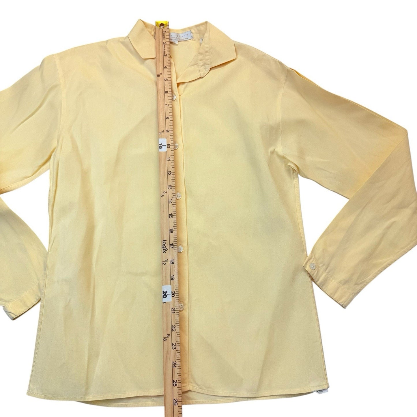 Vintage Perry Ellis Yellow Men's Button Down Shirt 100% Cotton Hong Kong