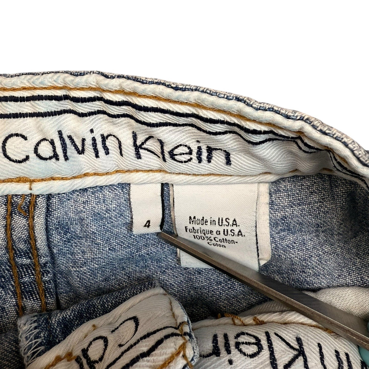 Vintage Y2K Calvin Klein Jeans Size 4 | 90s 00s CK Denim Rope Belt Straight Leg Women's