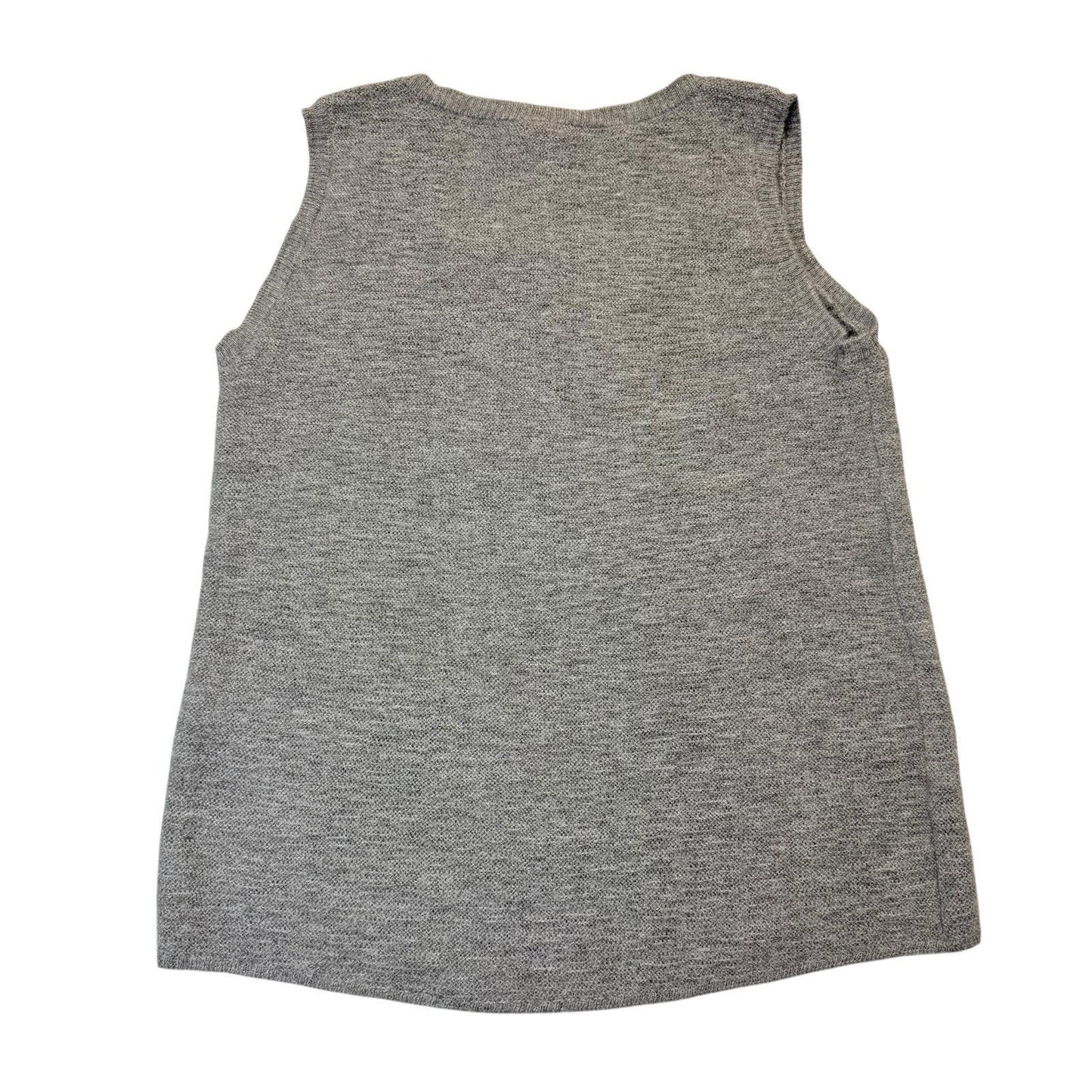 Eileen Fisher 100% Alpaca Gray Sleeveless Sweater Top Women's Size S Knit