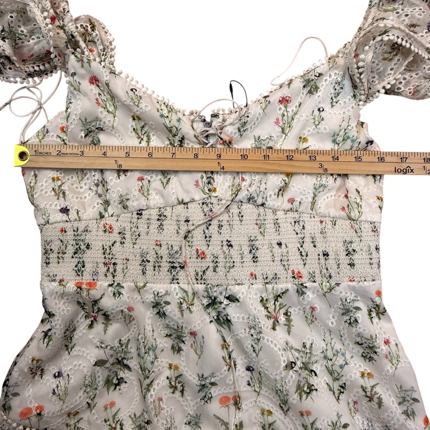 Alice + Olivia Georgia Floral Eyelet Mini Dress White Size 10 NWT Summer $395 Women's