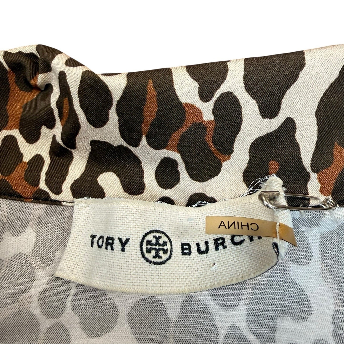 Tory Burch Leopard Print Tunic Dress Size 10 Side Tie Women's