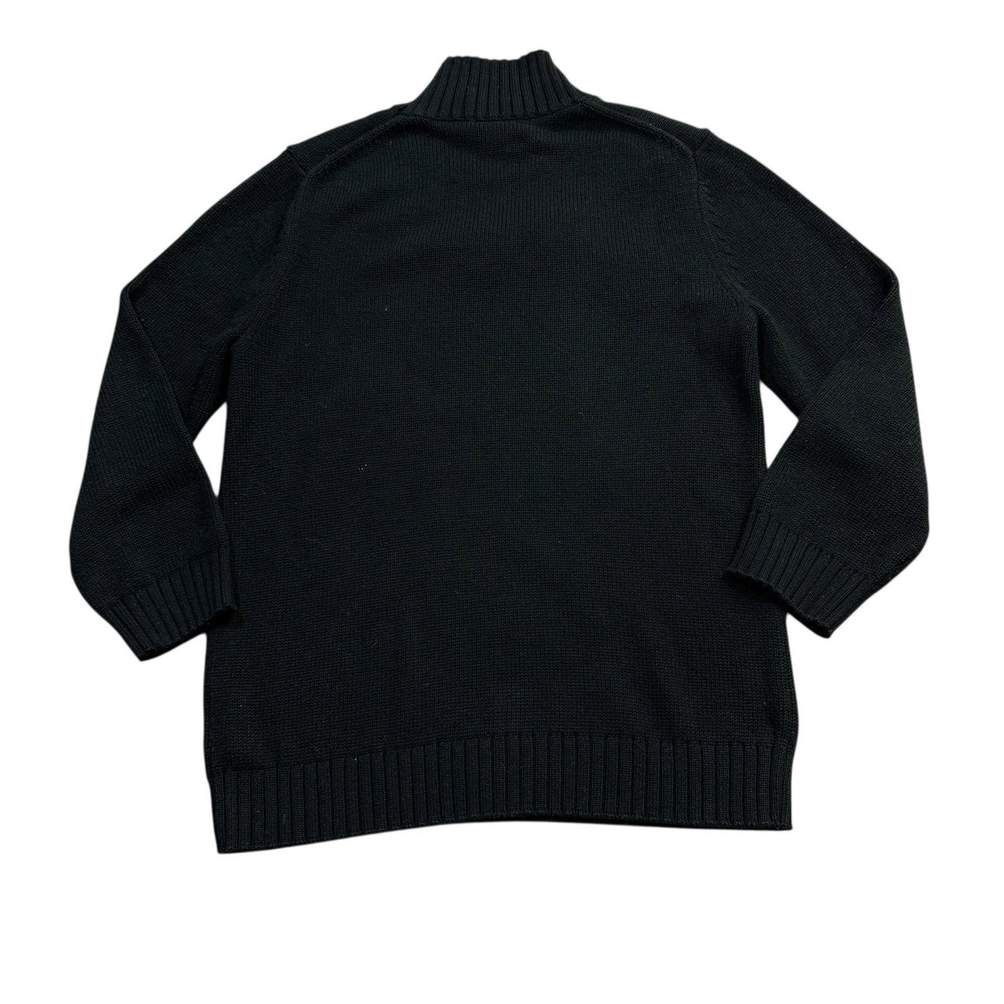 Carlisle New York Women’s Small Sweater Black Pink Pom Pom Wool Knit Turtleneck