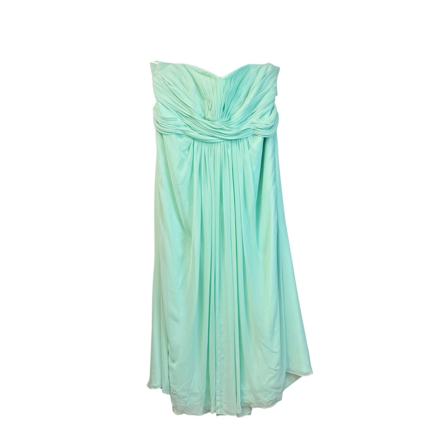 Women's David’s Bridal Mint Strapless Chiffon Bridesmaid Dress Size 26 NWT