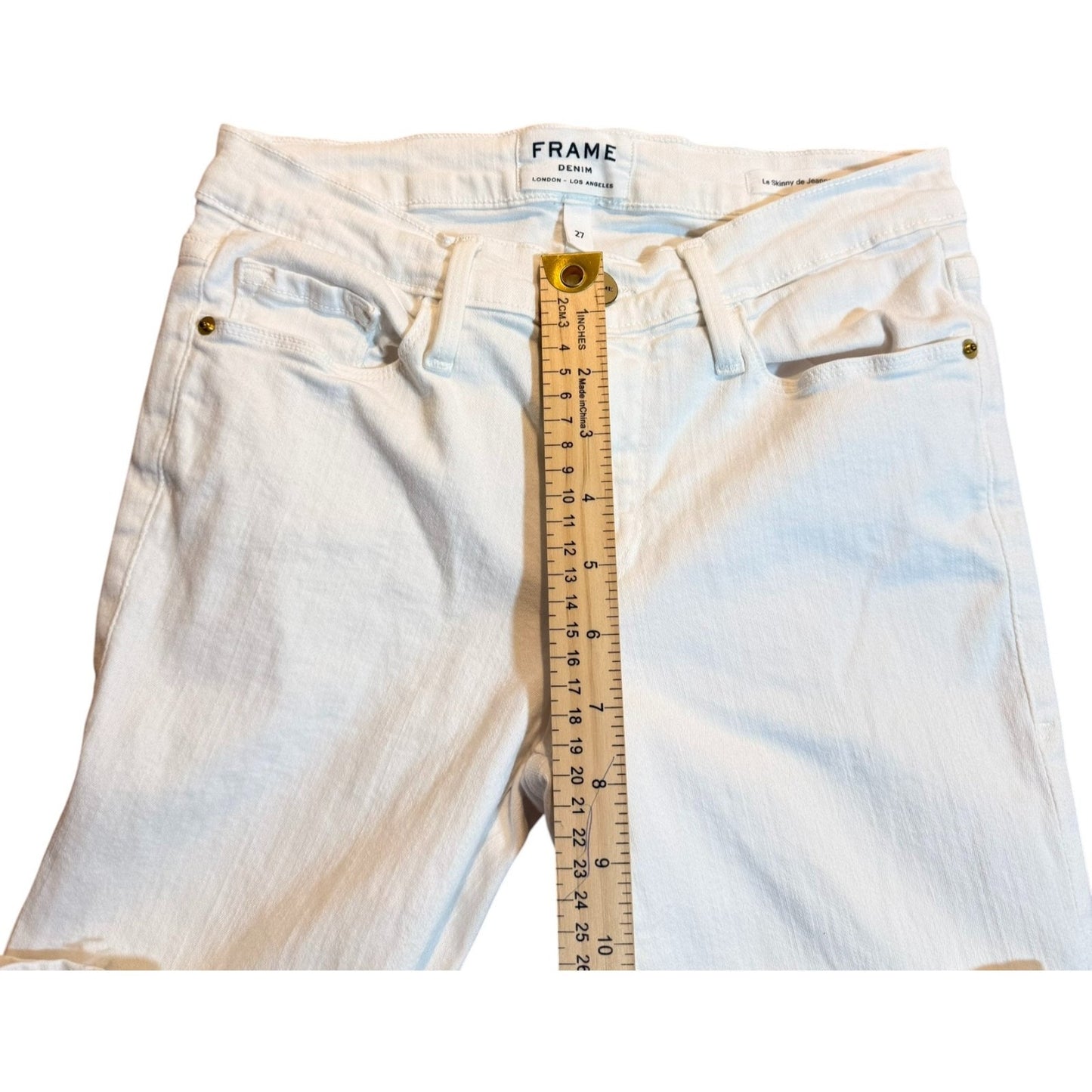 FRAME Denim Women’s Size 27 Le Skinny De Jeanne White Stretch Jeans