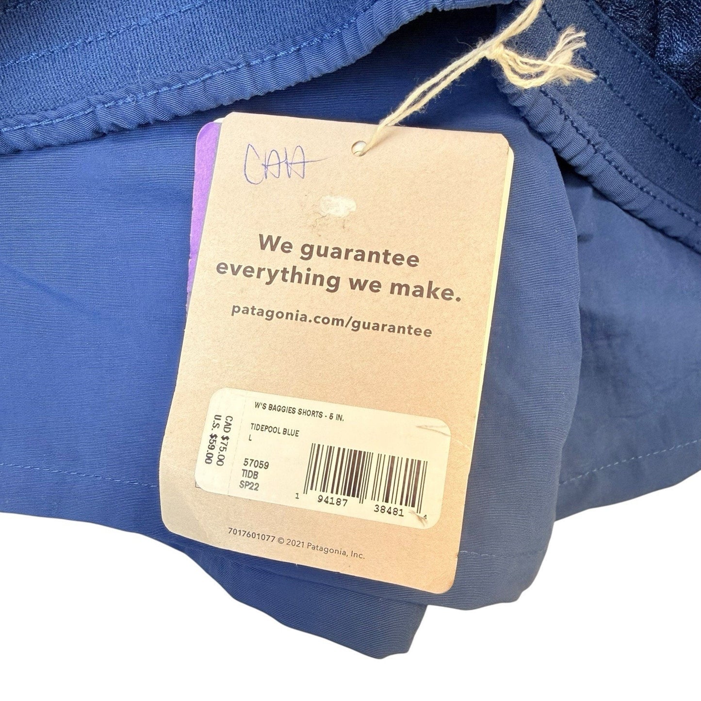 Patagonia Women’s Baggies Shorts Large Blue 5” Inseam PFC-Free DWR NWT