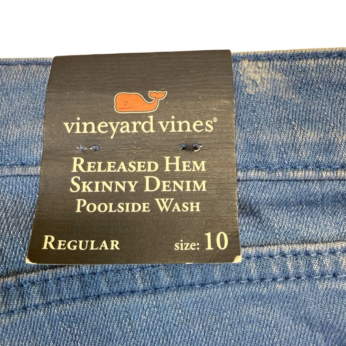 Vineyard Vines Skinny Jeans 10 Regular Released Hem Poolside Wash NWT Women's
