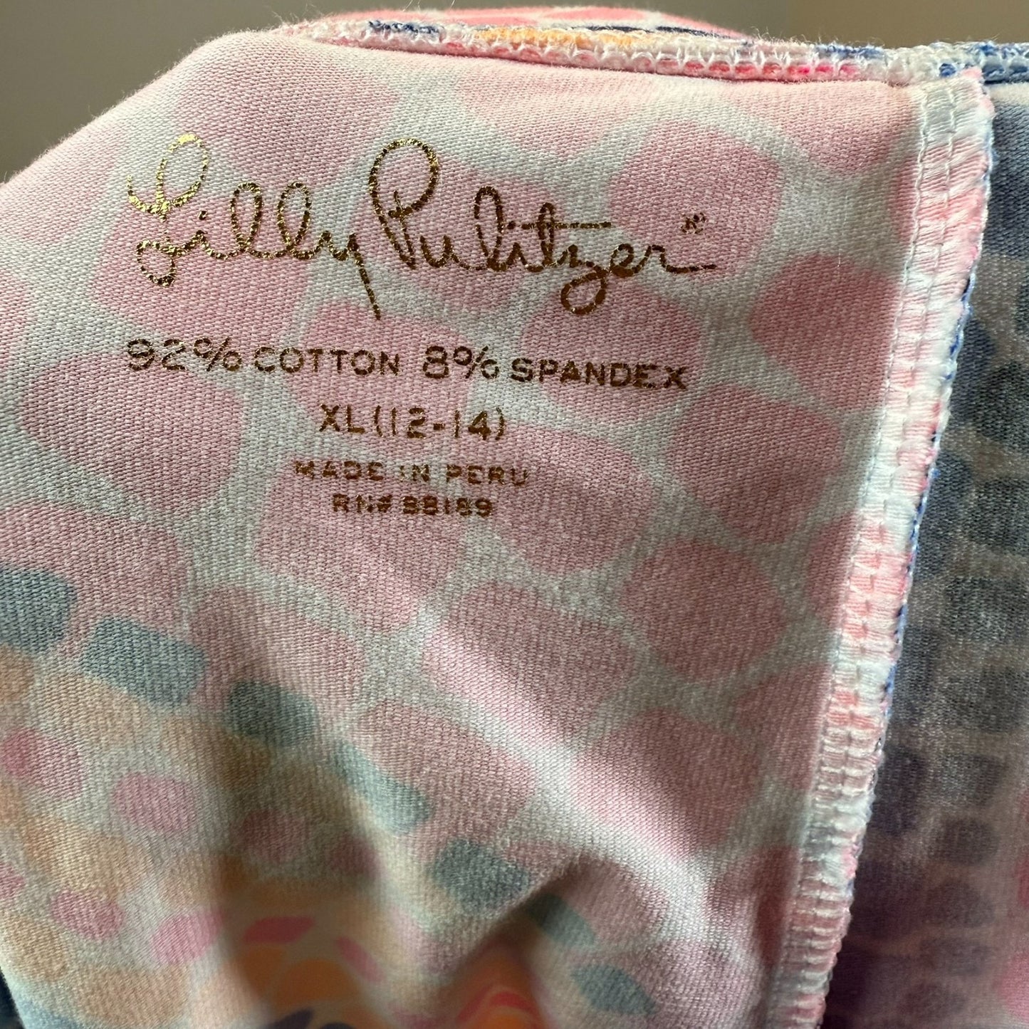 Lilly Pulitzer Girl's Size XL Vibrant Mosaic Pattern Printed Leggings Activewear