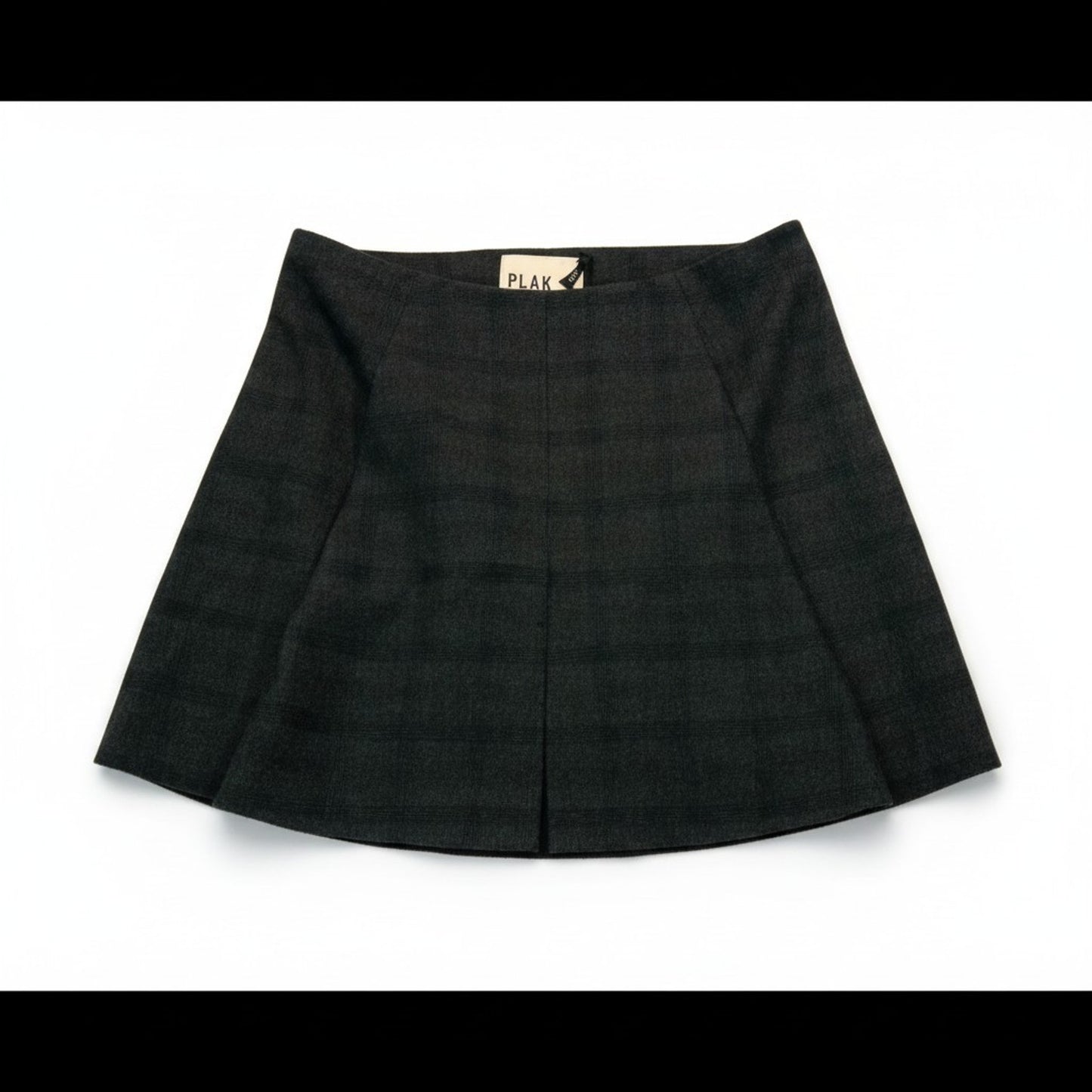 PLAN C Wool Blend Plaid Skirt Size 10 NWT Barneys New York Green Tweed 32” Waist Women's