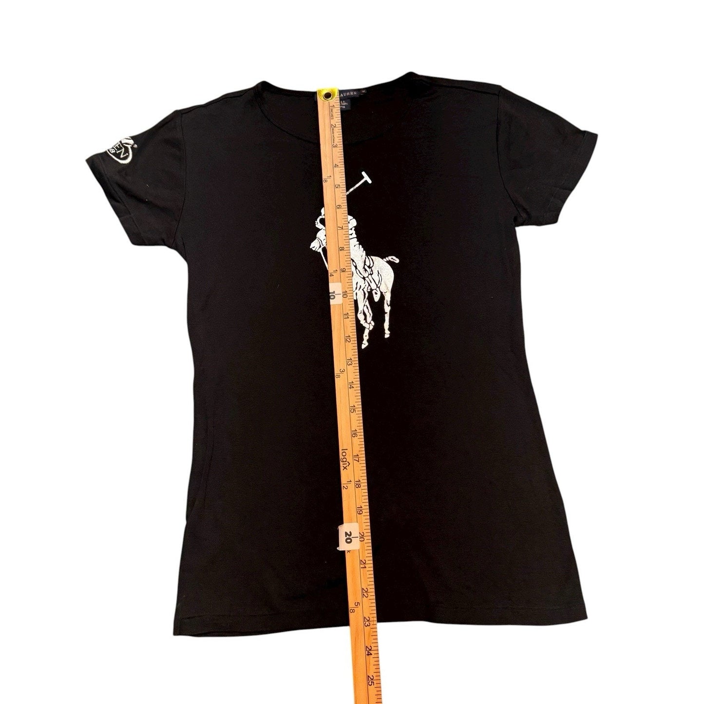 Y2K Ralph Lauren US Open Big Pony T-Shirt Women’s M White Gold Logo Vintage Polo