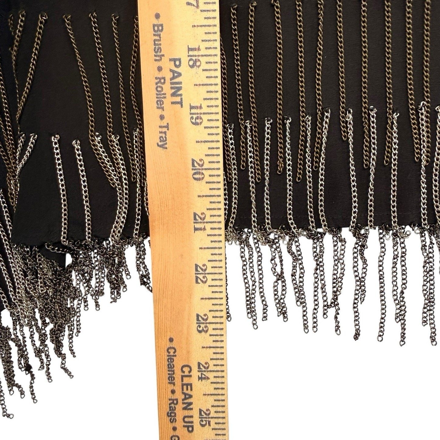 Sherl Bodell 100% Silk Chain Fringe Camisole Black M Women's Blouse