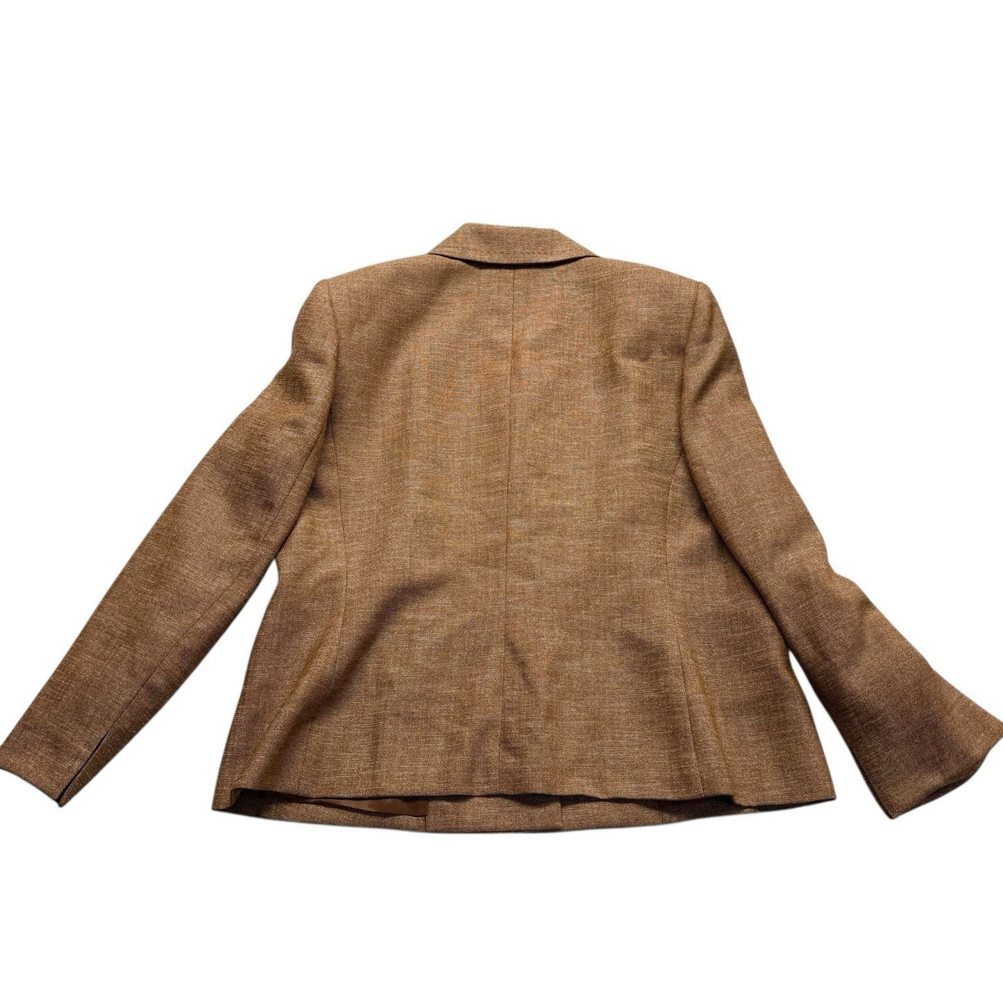 Le Suit Women's 16P Petite Tan 2 Piece Skirt Suit Blazer A Line Career