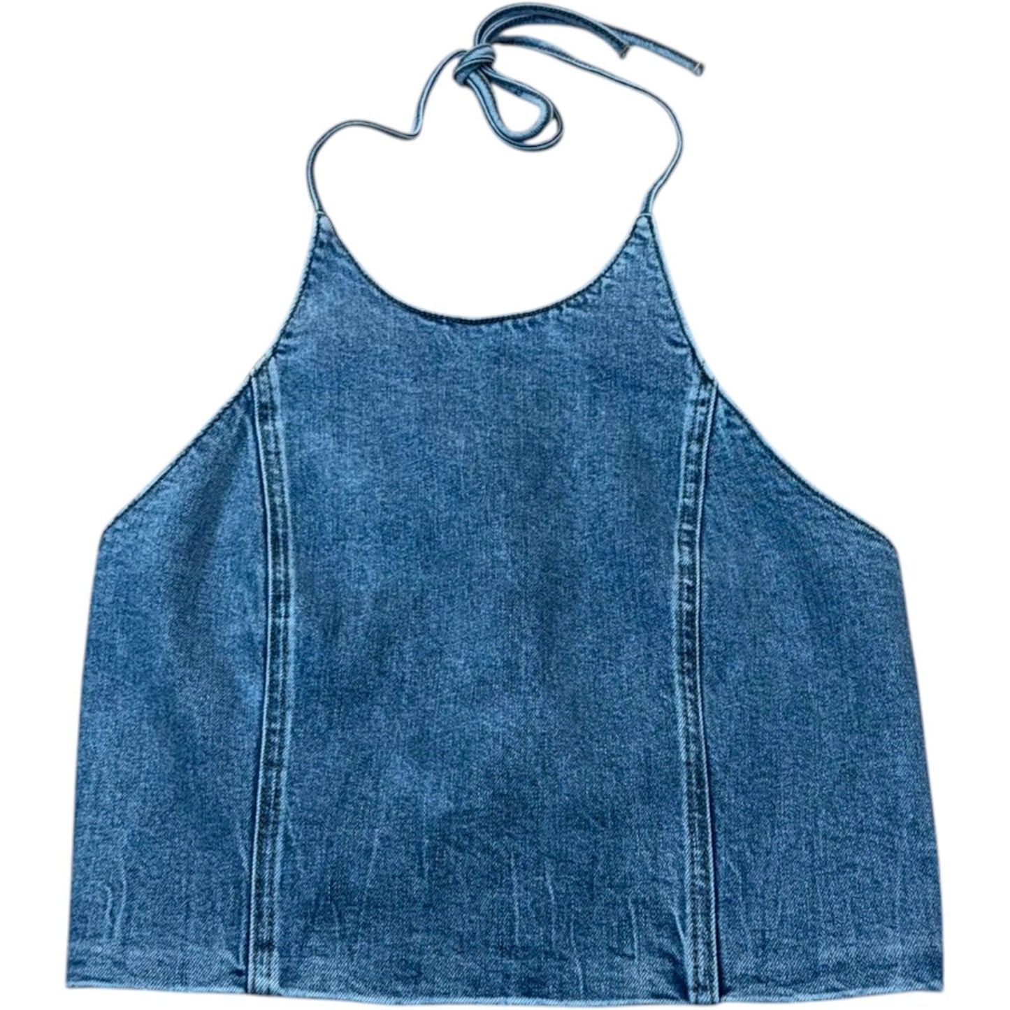 Alice + Olivia Women's Size 10 Denim Sleeveless Halter- NEW MSRP $250 Blouse