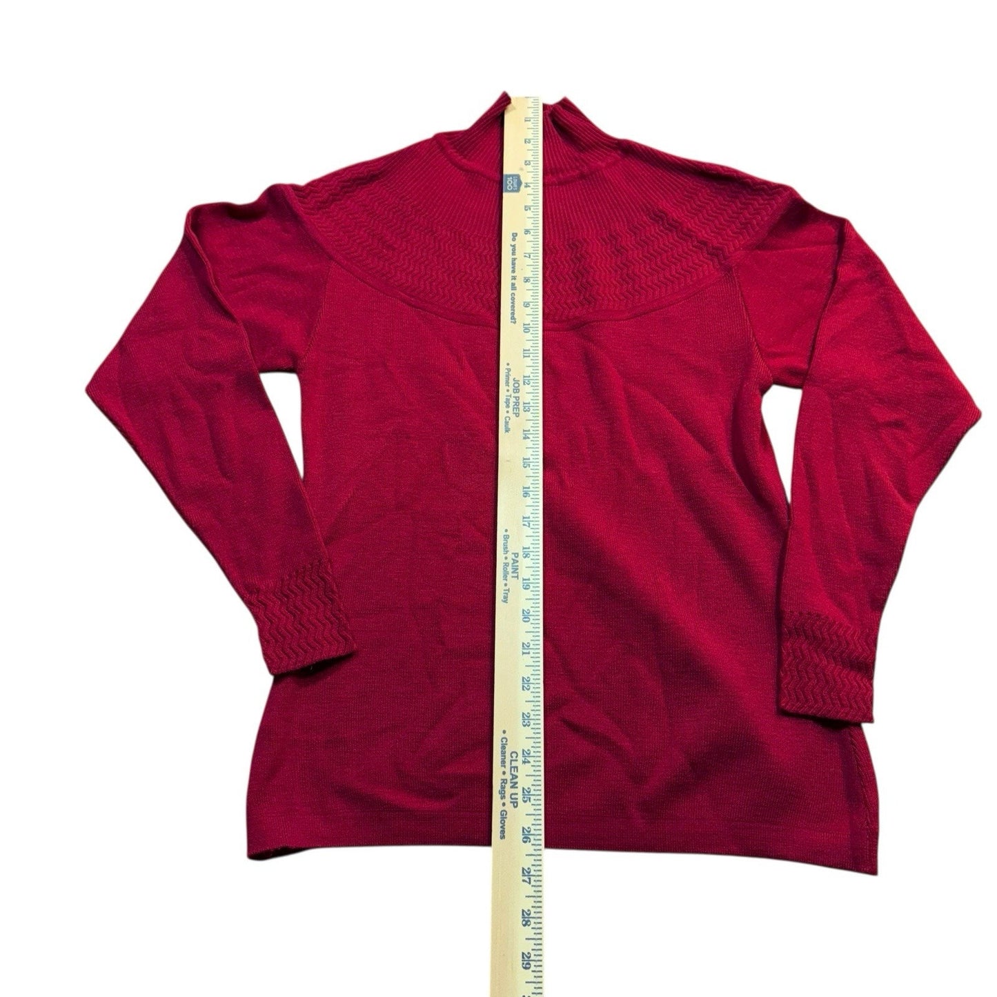 Rare VTG 100% Lana Wool Mary Ann Restivo M Red Tutle Neck Sweater Made In Italy Women's