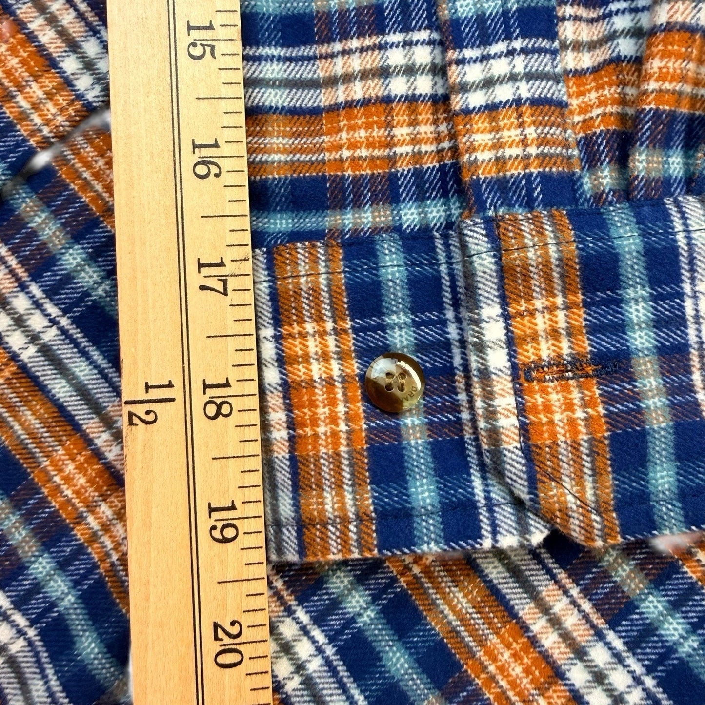 Drake Waterfowl Men’s Flannel Shirt NWT Plaid Blue Orange Medium Large Button Down