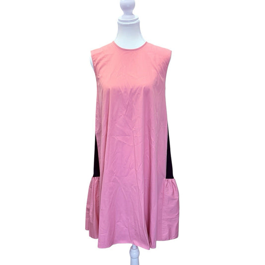 Roksandra Fuji Cotton-poplin Mini Shift Dress In Flamingo Midnight $620 Size 6 Women's