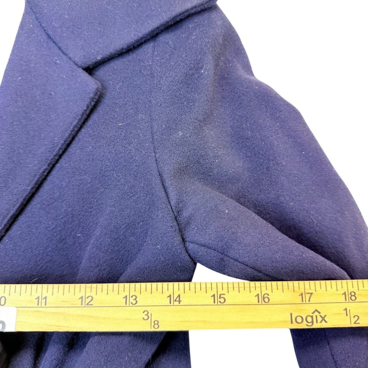 Doncaster Navy Wool Jacket Small Peplum Bow Blazer Women's