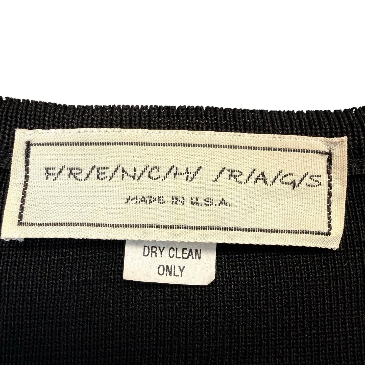 Vintage French Rags Black Studded Cardigan Women's Size 1 Made USA