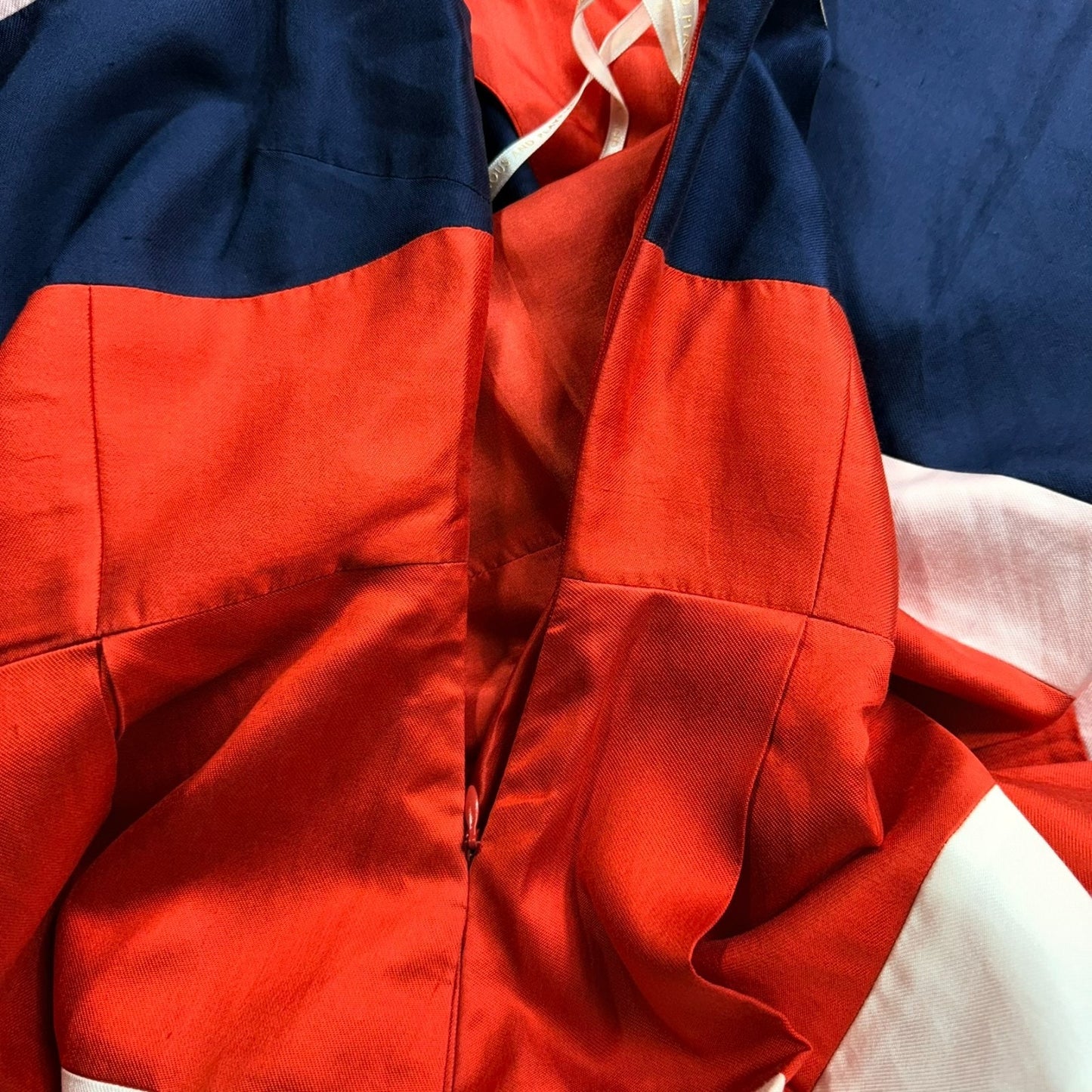 Kate Spade New York Silk Cotton Dress Size 00 Red White Blue Stripe Lined Women's