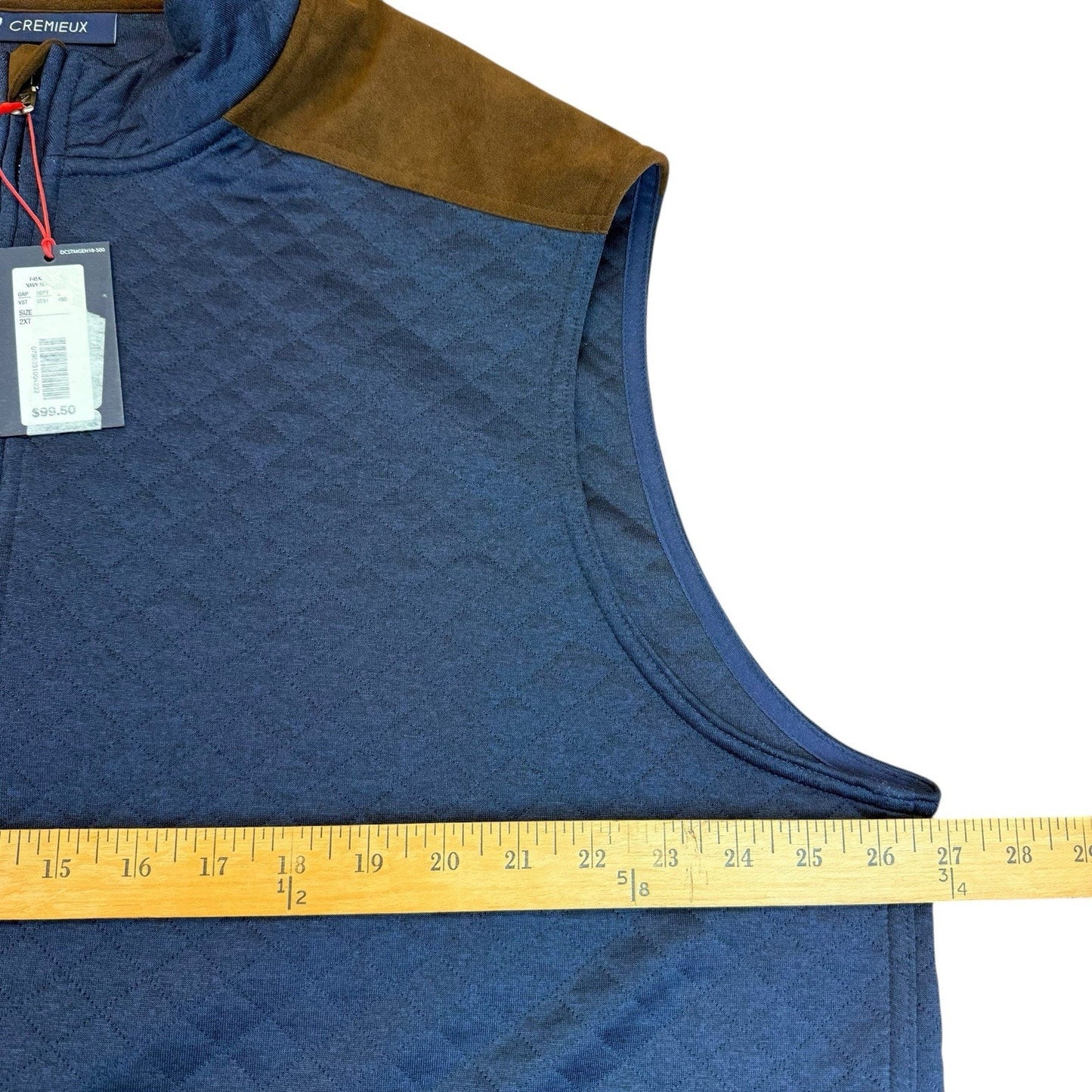 Cremieux Quilted Zip Vest Blue Tall Man 2XT New With Tags Men's