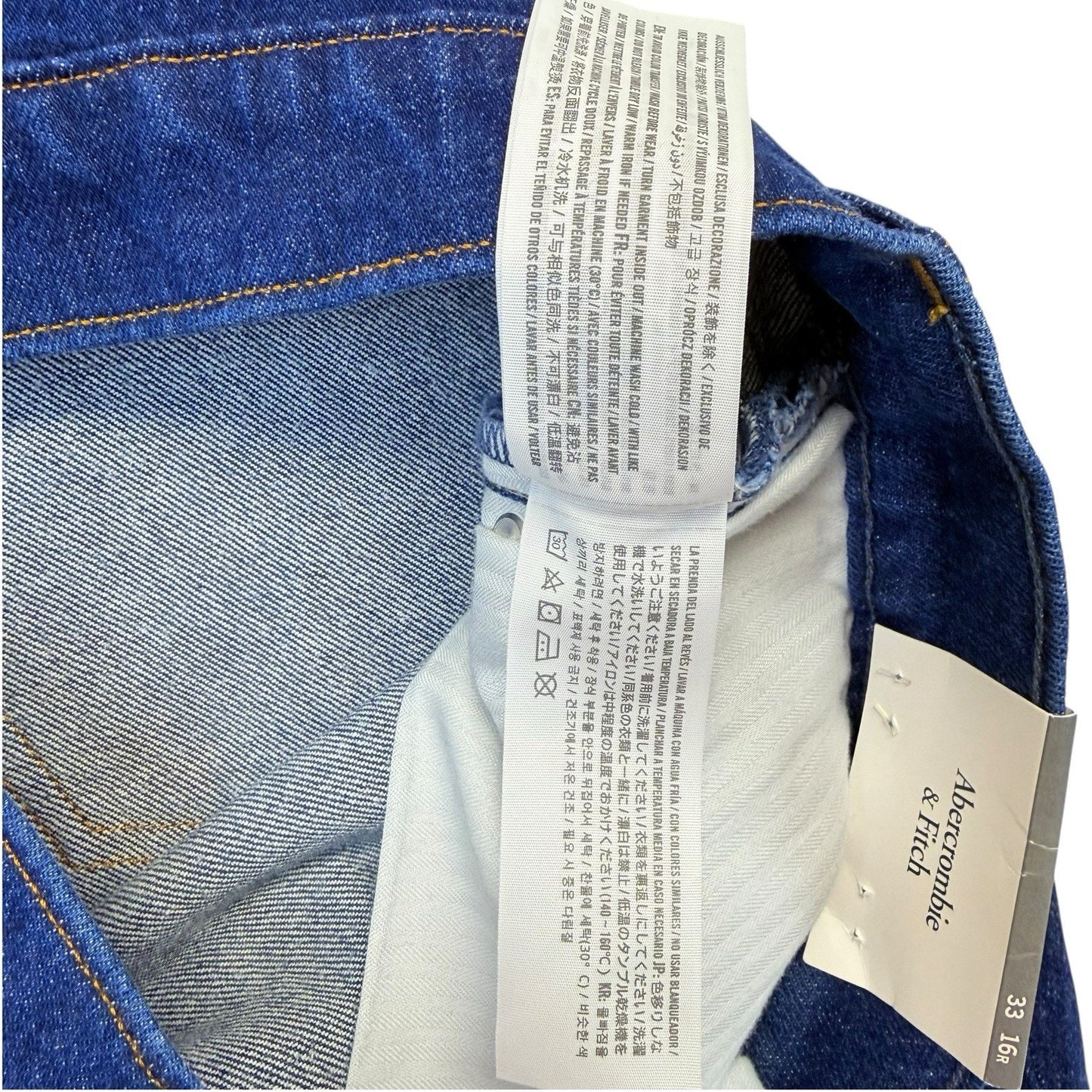 Abercrombie & Fitch Vintage Flare Jeans Women's 33x16R Blue High Rise NWT