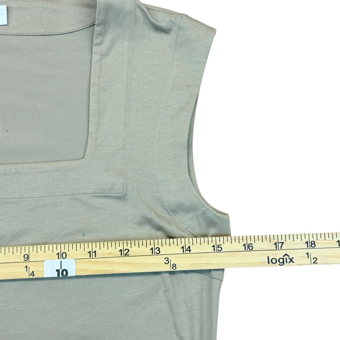 Akris Punto Beige Sleeveless Square Neck Top Women's M Blouse