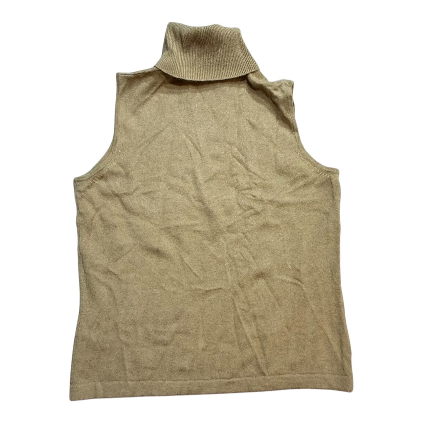 Y2K Doncaster Collection Beige Cashmere Sleeveless Turtleneck Size S Women's Blouse