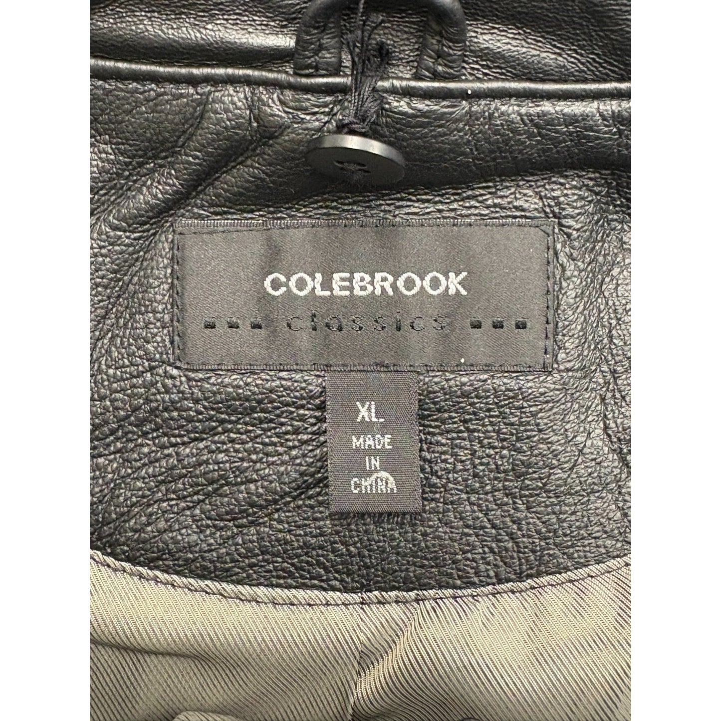Women's Vintage Colebrook Classic Black Lamb Leather Jacket Fleece Lined XL
