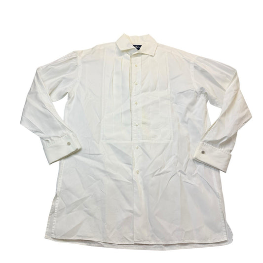 Ralph Lauren White Tuxedo Dress Shirt Pleated Front 6 Men's Polo's