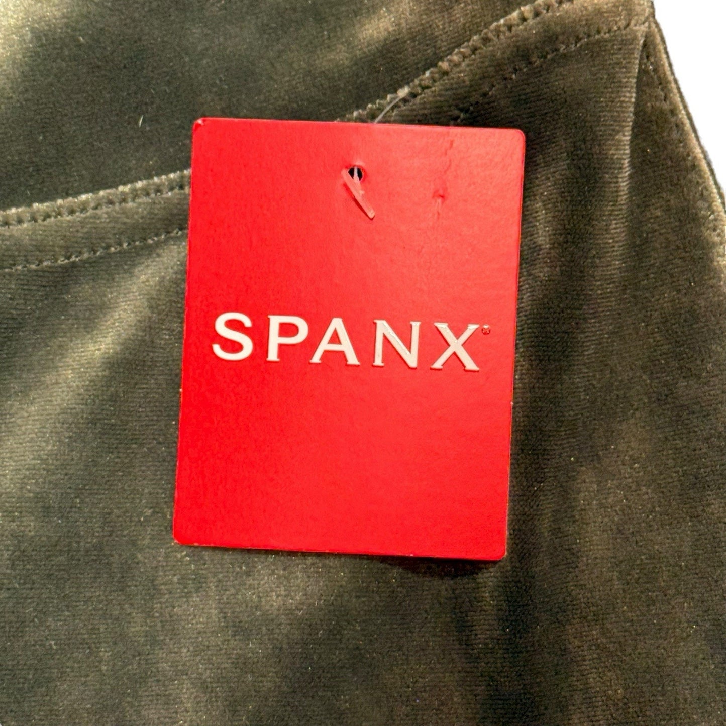 Spanx Velvet Leggings Women’s Size M Dark Palm Green High Rise Pull-On NWT Pants