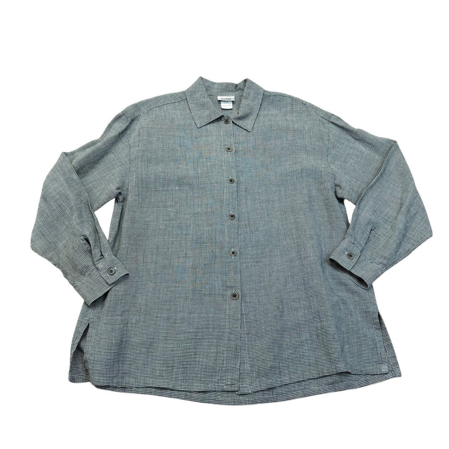 Women's Vintage Eileen Fisher Linen Rayon Shirt Skirt Set Gray Made Canada S