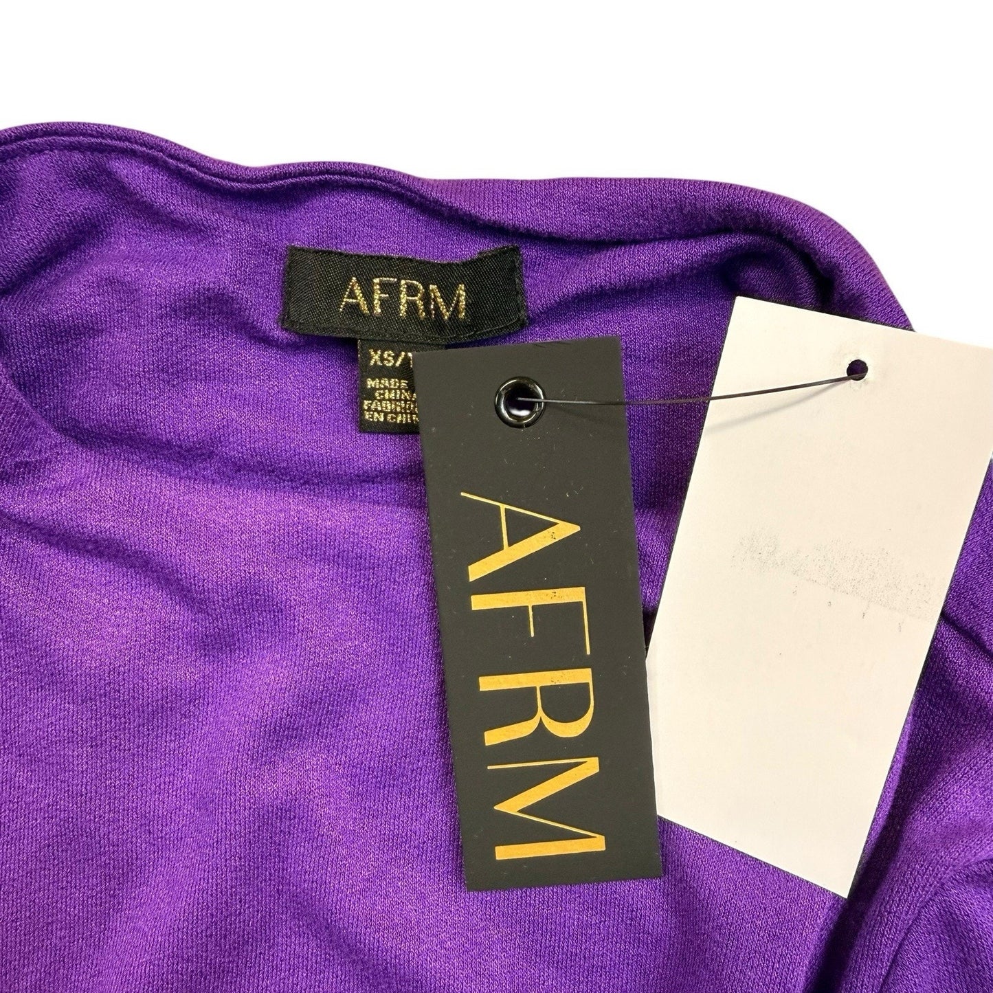 AFRM Purple Long Sleeve Maxi Dress Bodycon NWT Size XS Women's