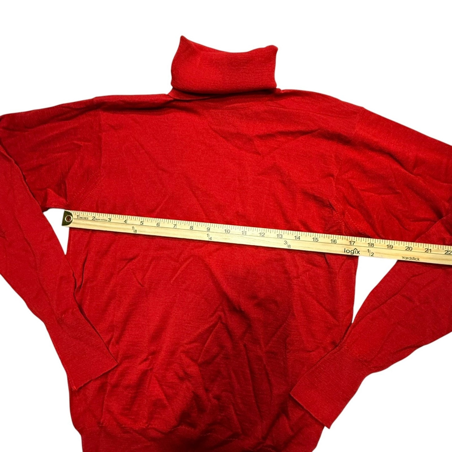 Ralph Lauren Women's Med Red Wool Turtleneck Sweater VTG Made in Great Britain