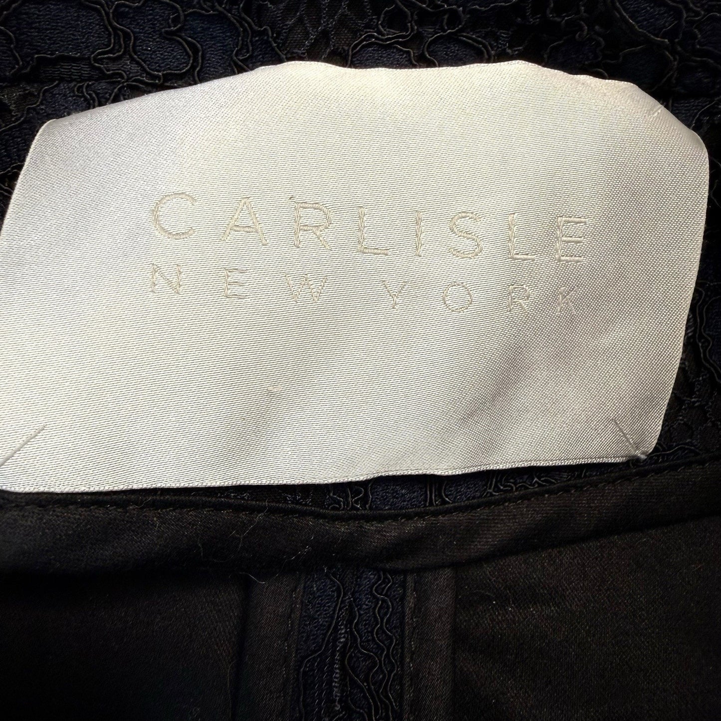 Carlisle New York Navy Lace Trench Coats Women's Size 4 Belted Long