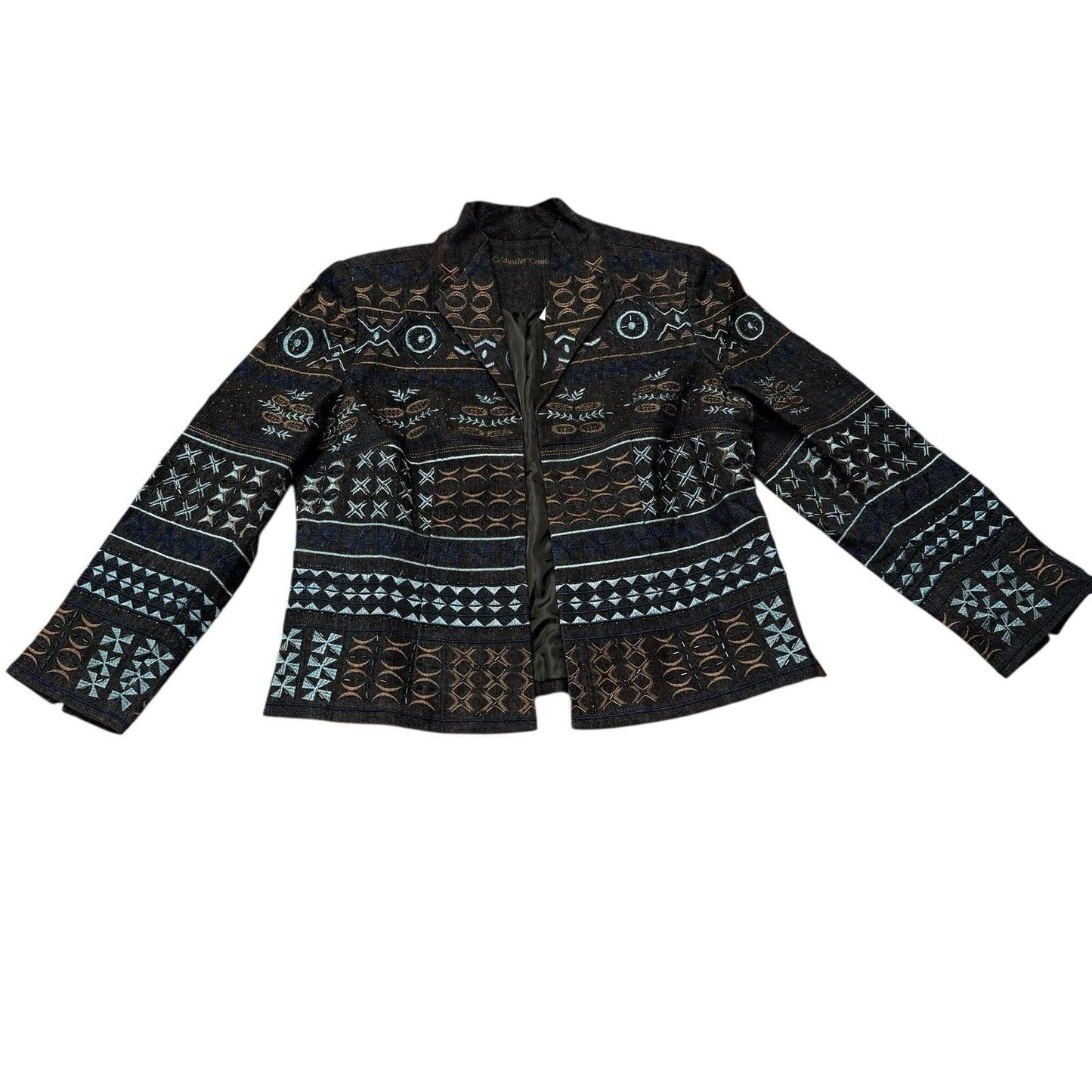 Coldwater Creek Women's 14P Petite Zip Jacket Geometric Tribal New With Tags