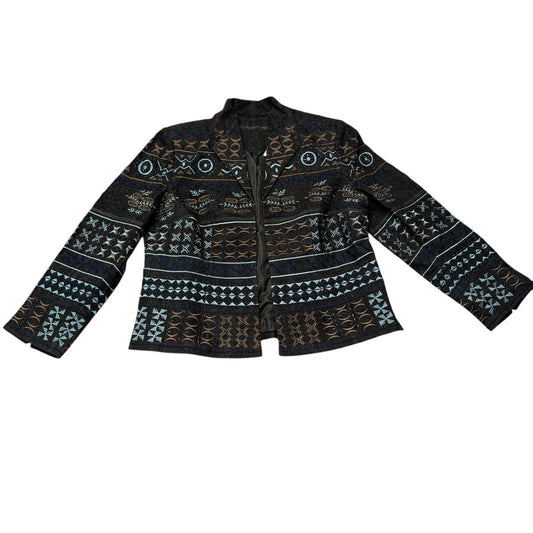 Coldwater Creek Women's 14P Petite Zip Jacket Geometric Tribal New With Tags