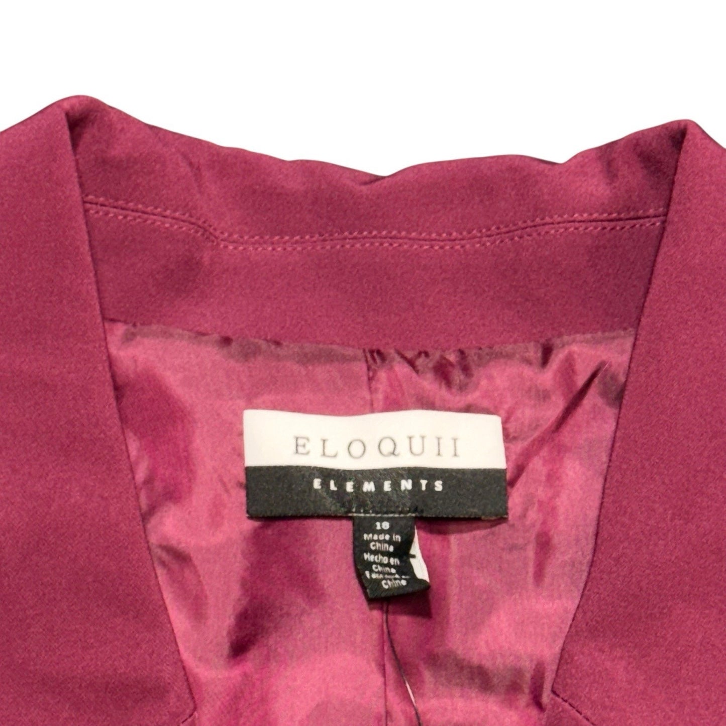 NWT ELOQUII Burgundy Blazer Women’s Size 14 Double Breasted Stretch Work Jacket
