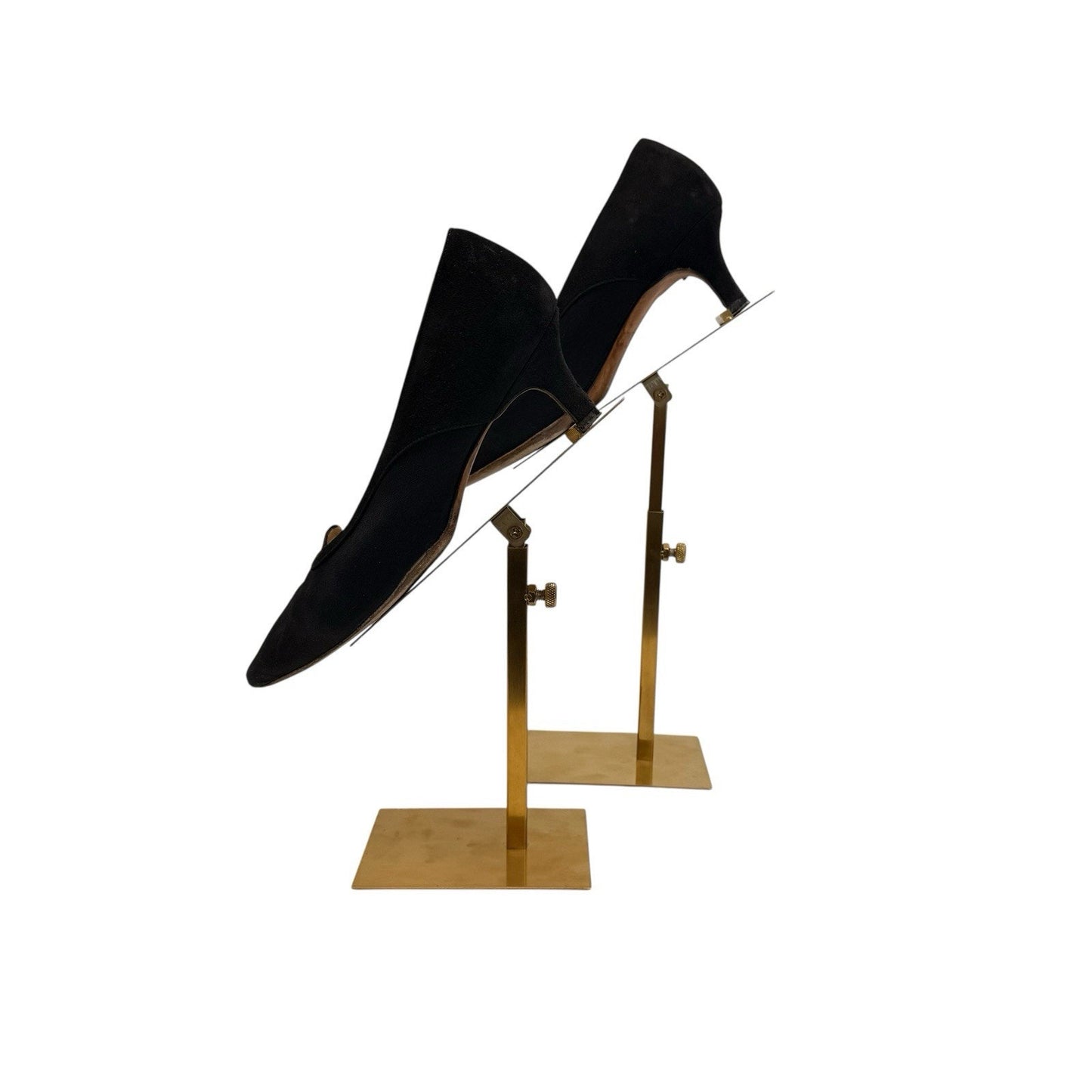 Manolo Blahnik Black Suede Pointed Toe Pumps Low Heel IT 35.5 Y2K Women's