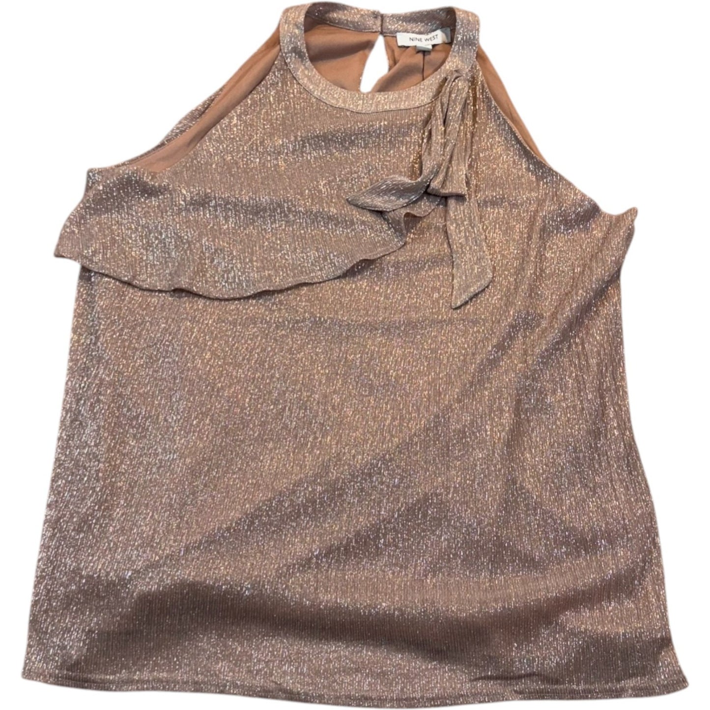 NEW Nine West Women's Size XL Rose Dust Sleeveless Halter Blouse Rose Dust Knits